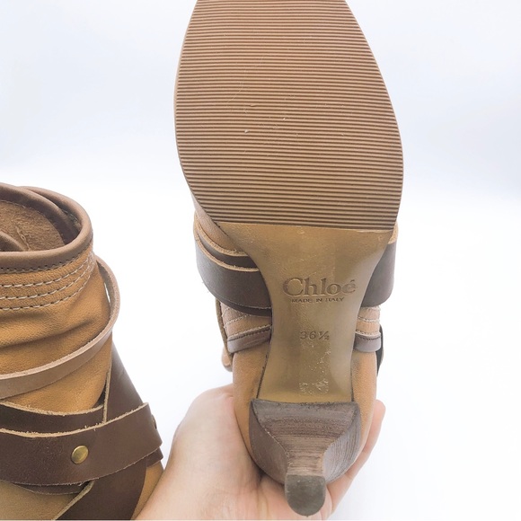 Chloe Womens Leather Ankle Boots With Multi Buckle Straps size EU 36.5 - Picture 11 of 14